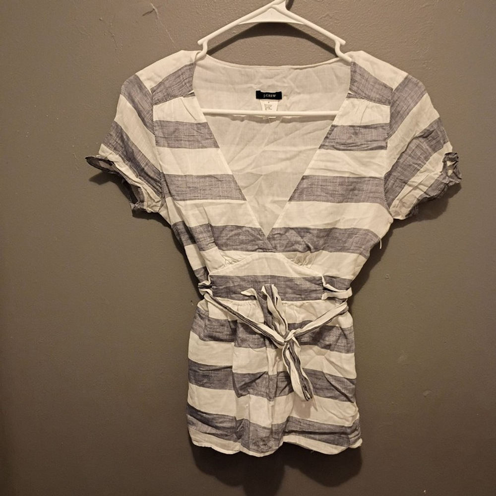 J.Crew Striped Tie-Front Romper
